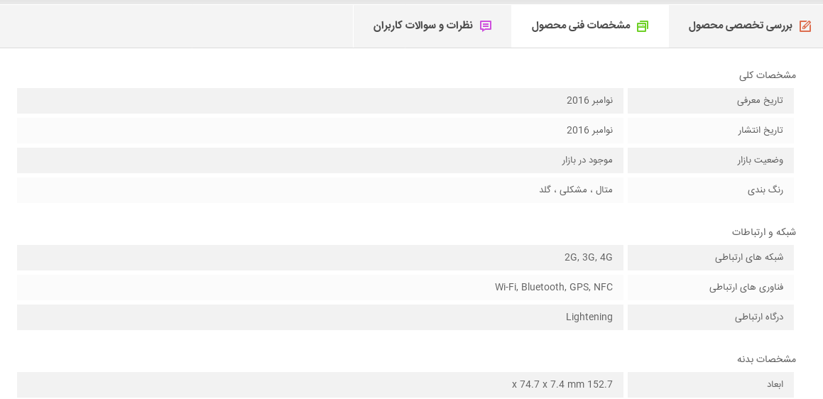 افزونه حرفه ای مشخصات محصول برای ووکامرس